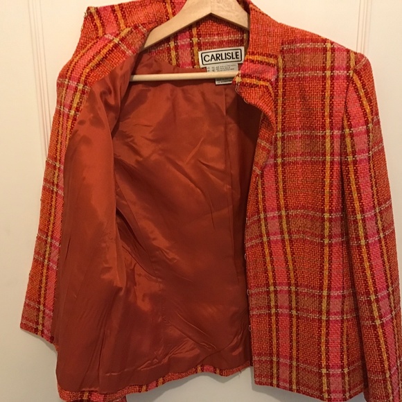 Carlisle Tweed Jacket Vibrant Pink and Orange - Picture 4 of 6